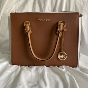 Michael Kors Brown and White Women's Bag